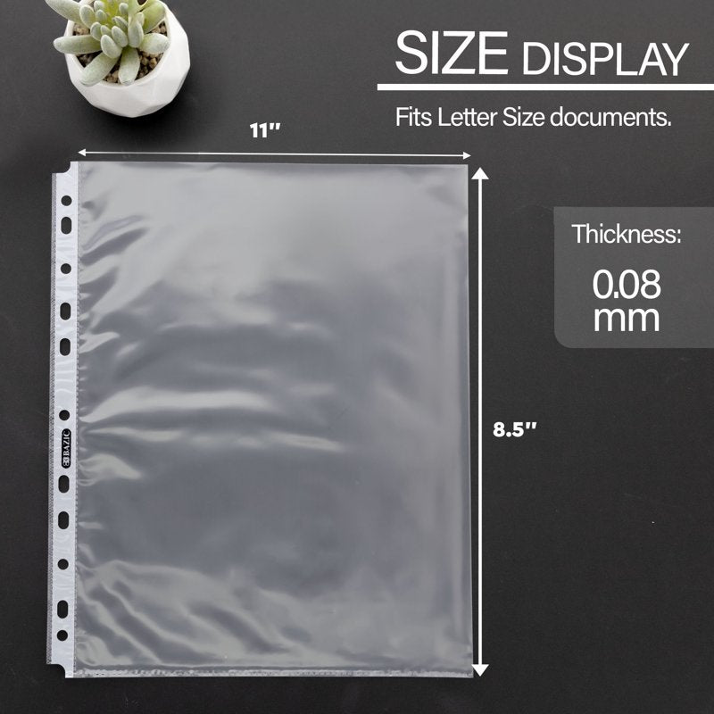Heavyweight Sheet Protectors for 11-Hole Binders - Clear Plastic Sleeves (10 Pack)