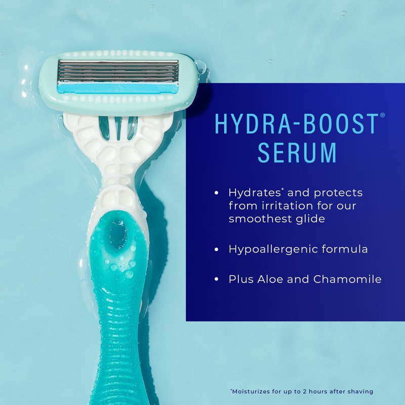 Women's Disposable Razor with 5 Blades & Hydrating Serum - Sensitive Skin