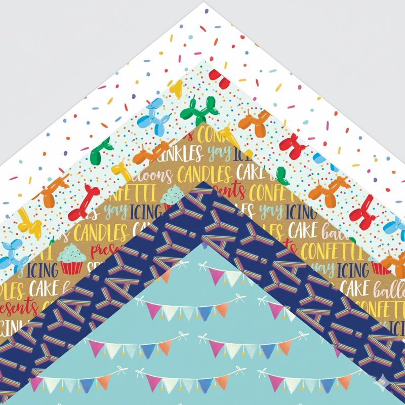 Celebrations Scrapbook Paper Set - 12x12 Inch, 50 Sheets, Party & Craft Decor