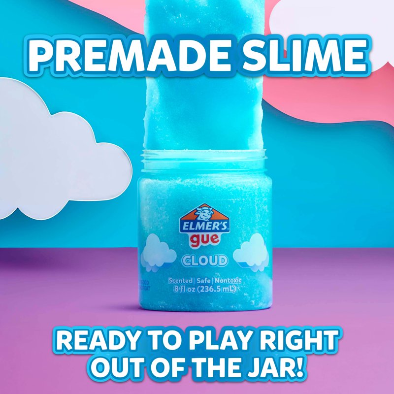 Premade Cloud Slime Set - 8 oz, 2 Colorful Pack, No Mix Needed