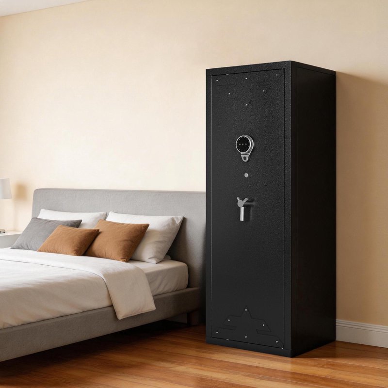 Biometric Gun Safe with Quick Access Fingerprint Lock - Holds 10-15 Guns