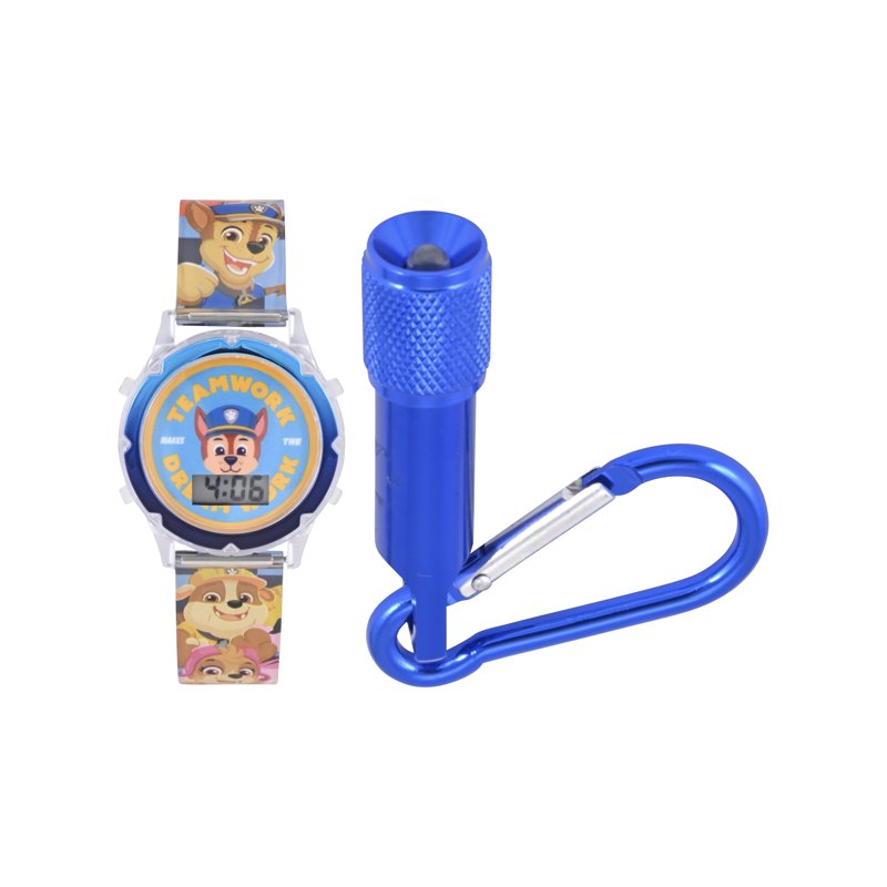 Kids LCD Watch and Flashlight Set - Unisex Paw Patrol Character Accessories