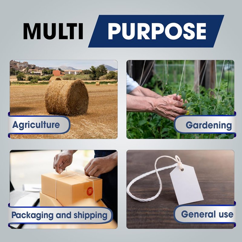 Heavy Duty Garden Plant Support Twine - 1467FT Eco-Friendly Polypropylene Tying String for Tomato Trellis & Bundling