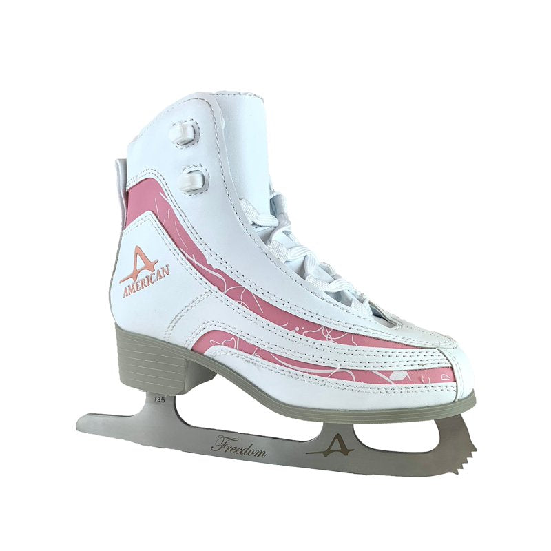 Girls Ice Skates with Soft Boot & Pink Trim - Youth Figure Skates