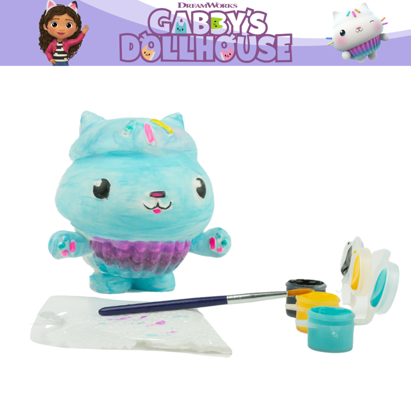 Kids DIY Paint Set for Ceramic Figurines - Gabby’s Dollhouse Character Craft Kit