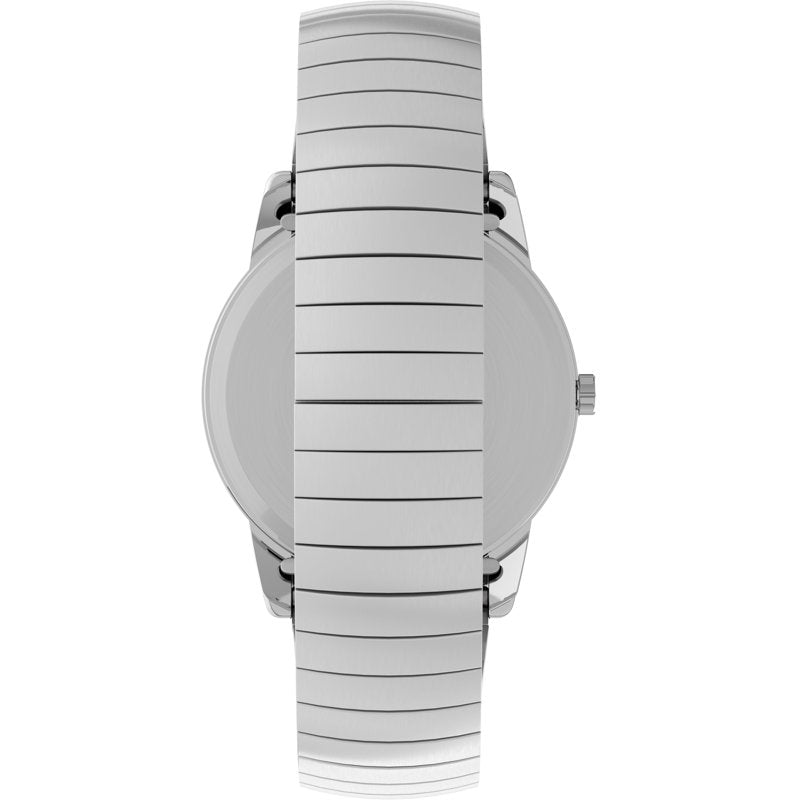 Timex Men's Silver Tone Expansion Band Watch - Silver and Black