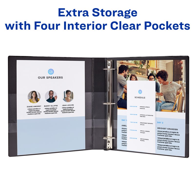 Heavy-Duty View Binder 0.5 Inch Slant Rings Black - Durable Archival Safe Office Organizer