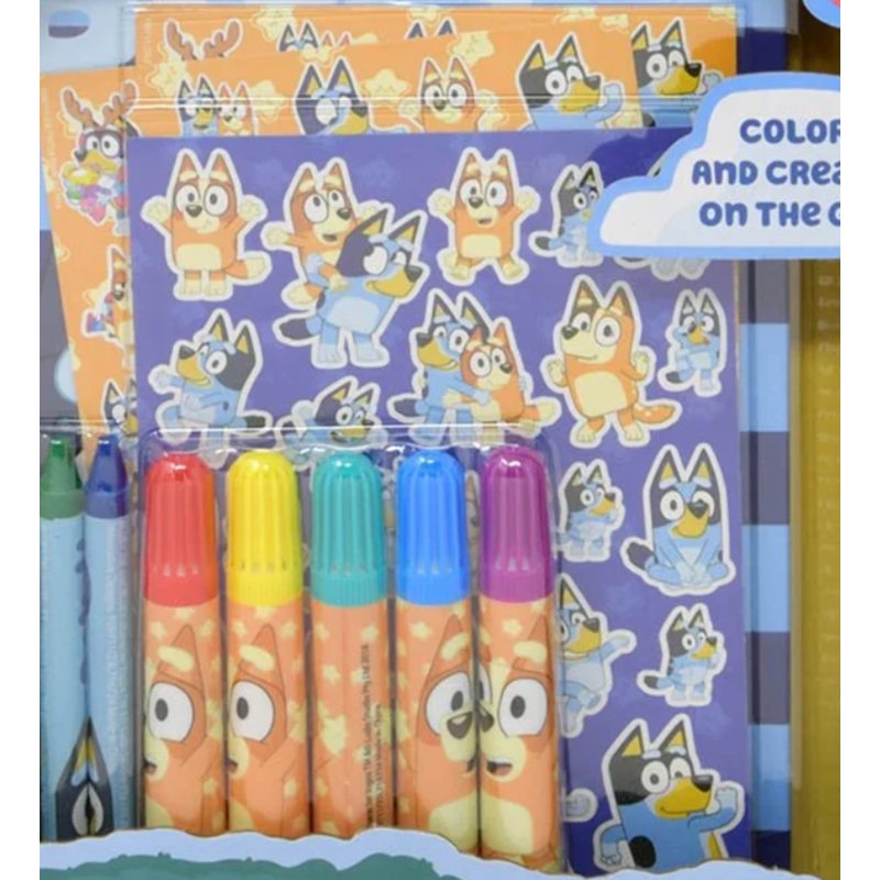 Bluey Art & Craft Set with Markers, Crayons, Sketchbook & Stickers - Kids Creative Kit