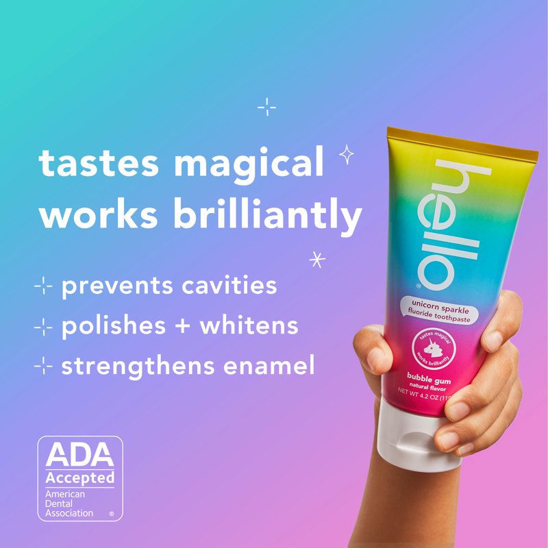 Kids Fluoride Toothpaste with Bubble Gum Flavor 4.2 Oz - Unicorn Sparkle