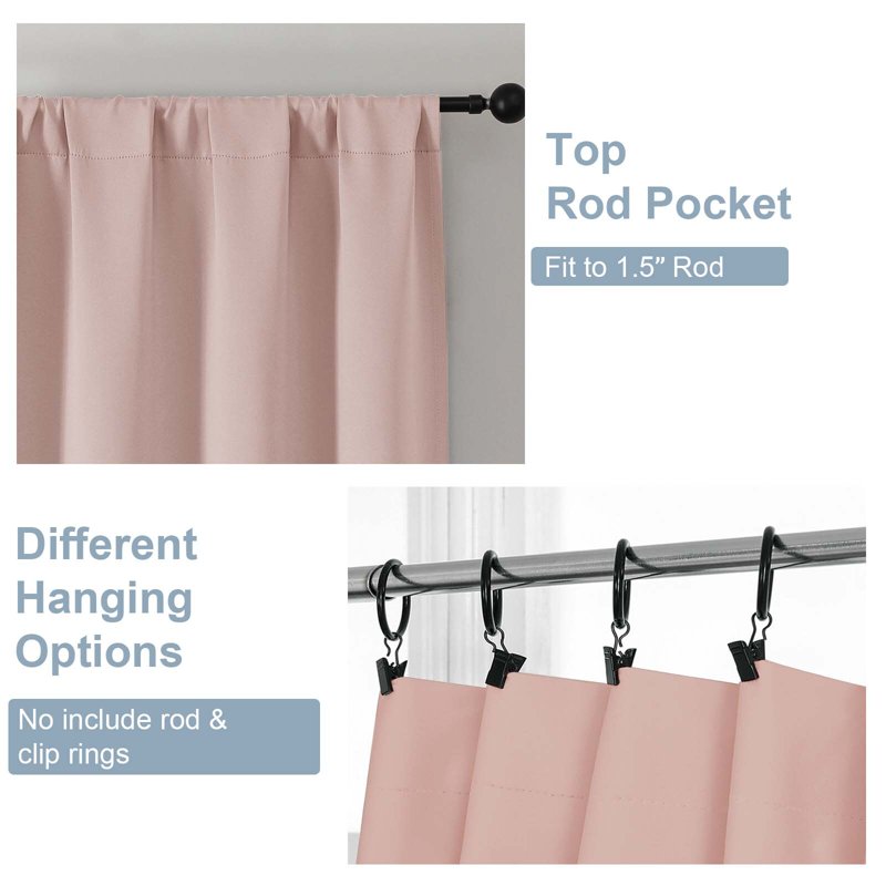 Blackout Curtains Set 2 Panels Insulated Room Darkening Window Treatments