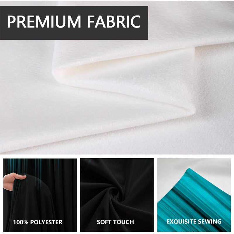 Gothic Ombre Teal Window Curtains - Modern Dark Aqua Blue Drape Pair, 42x63 Inches