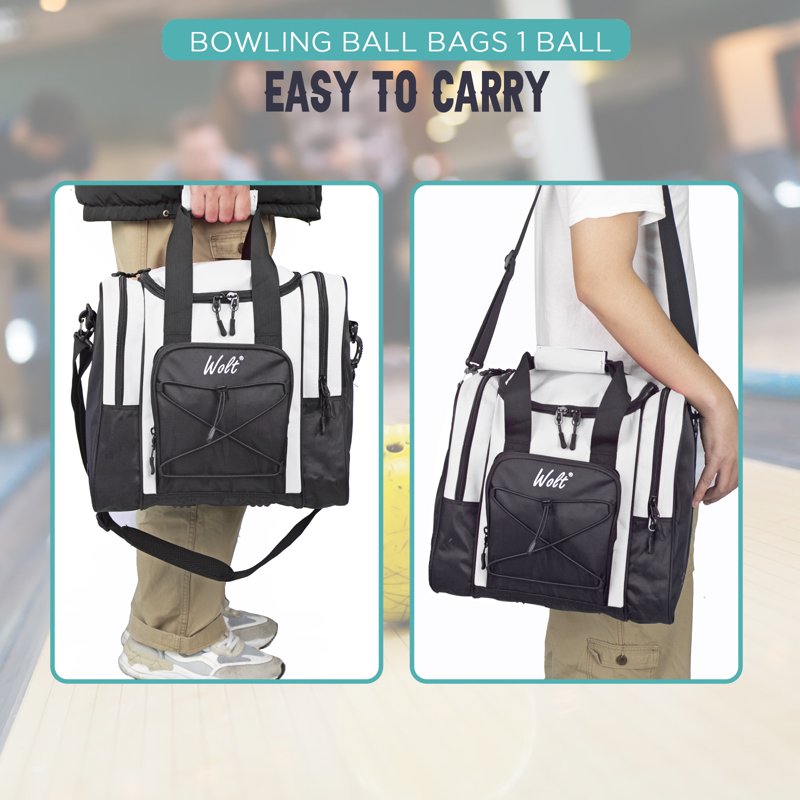 WOLT Single Bowling Ball Tote Bag Beige — Shoes Up to Men’s 14, Padded Ball Holder