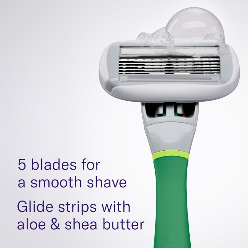Women's Razor Shaving Set with 5-Blade Razor Handle and Cartridges – Matcha