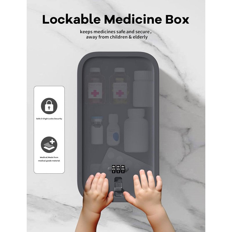 Small Lockable Storage Box with 3-Digit Combination for Medications & Snacks