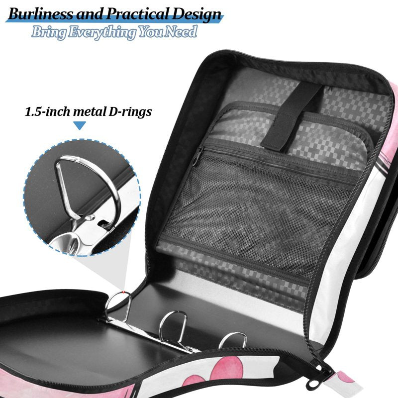 Waterproof Zipper Binder with Shoulder Strap, 2-Inch D-Ring, Holds 500 Sheets