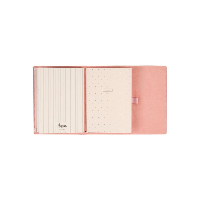 Vegan Leather Undated Planner Folio Bundle with Refillable Inserts & Accessories
