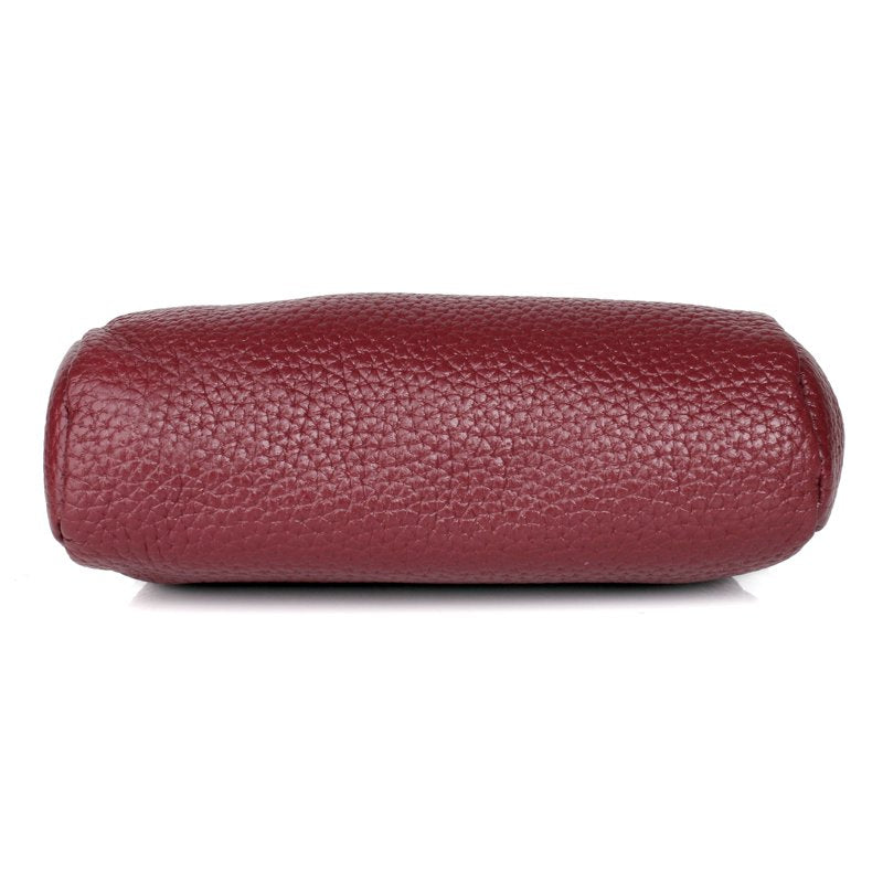 Leather Coin Purse with Triple Frame - Soft Milled Leather, Multiple Colors