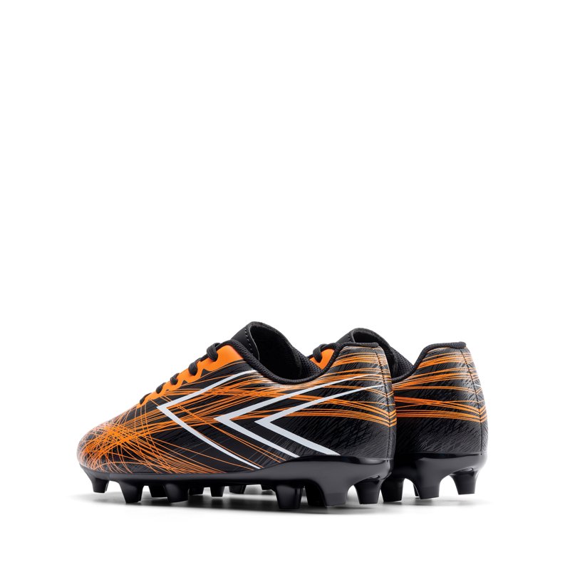 Dream Pairs Kids Soccer Cleats Faux Ground Football Shoes – Black/Orange, 11