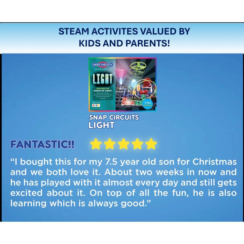 Electronic Science Kit for Kids - 175 Projects STEM Educational Toys with Light Show