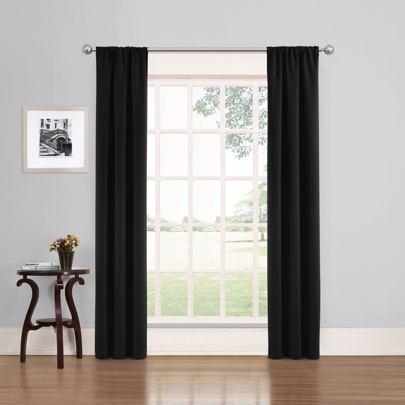 Eclipse Phoenix Blackout Curtain Panel Set of 2 - 37 x 84 in, Black