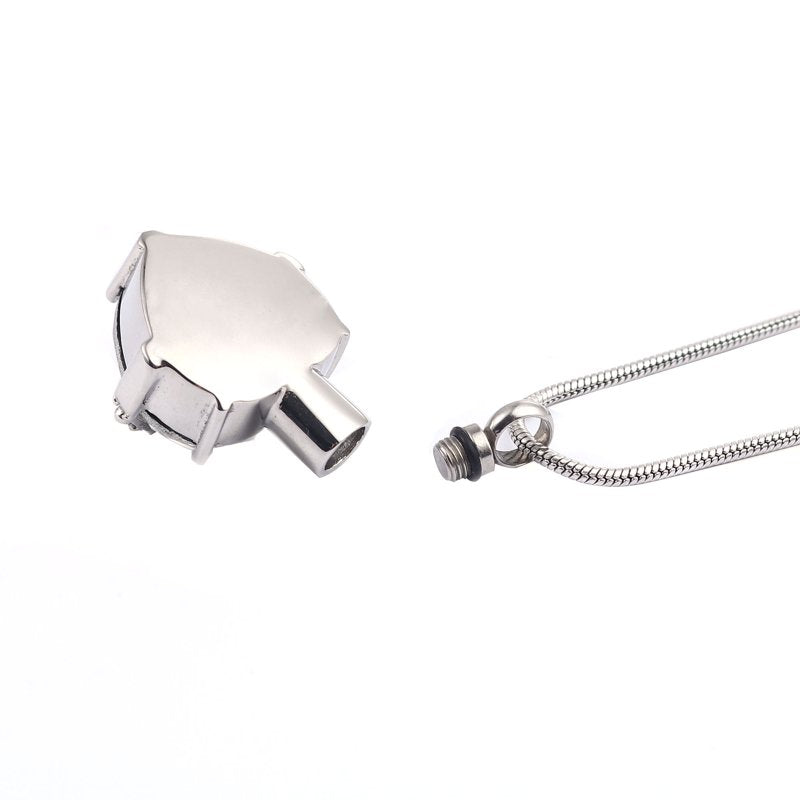 Heart Cremation Necklace for Ashes - Memorial Pendant with Free Fill Kit