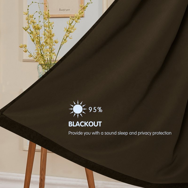 Thermal Insulated Blackout Curtains Set of 2 - Room Darkening & Noise-Reducing for Bedroom