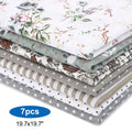 Pre-Cut Floral Cotton Fabric Squares for Quilting Sewing and Crafts - 7 Pieces