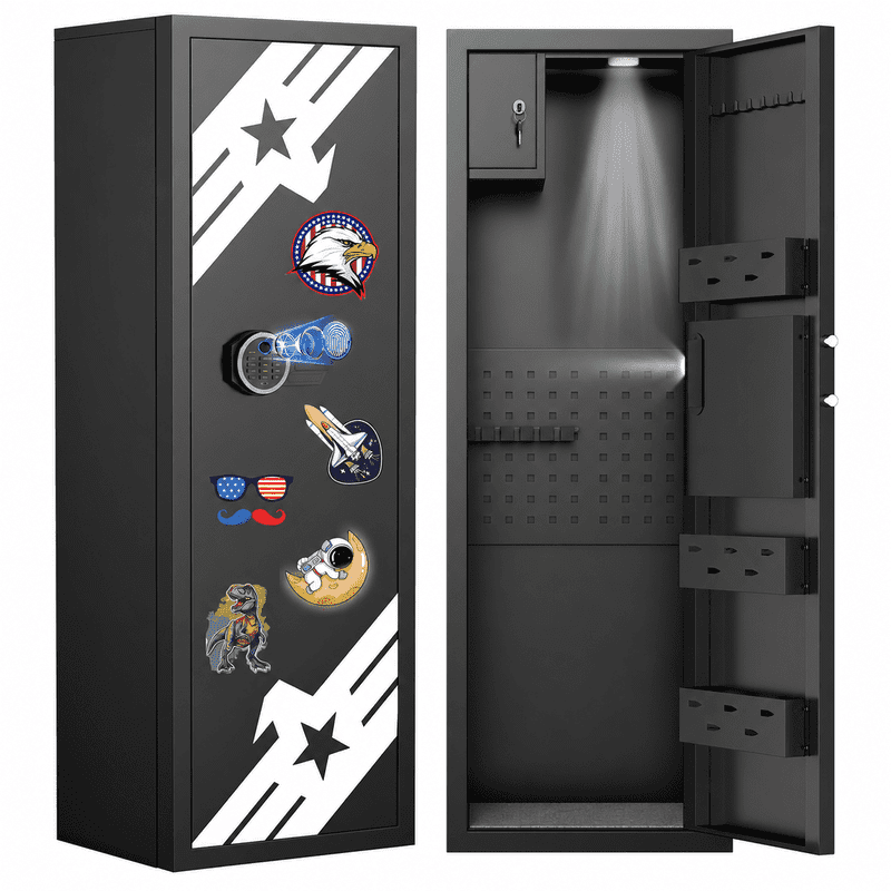 Large Biometric Gun Safe 10-12 Guns Lockable Cabinet with Accessories