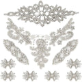 8-Piece Crystal Rhinestone Appliques for Wedding Dress Belt & Garment Decoration