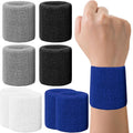 Absorbent Cotton Wrist Sweatbands for Sports & Fitness - Breathable Athletic Support