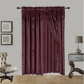 8-Piece Complete Curtain Set with Valances and Tassels - Privacy Sheer Panels Burgundy