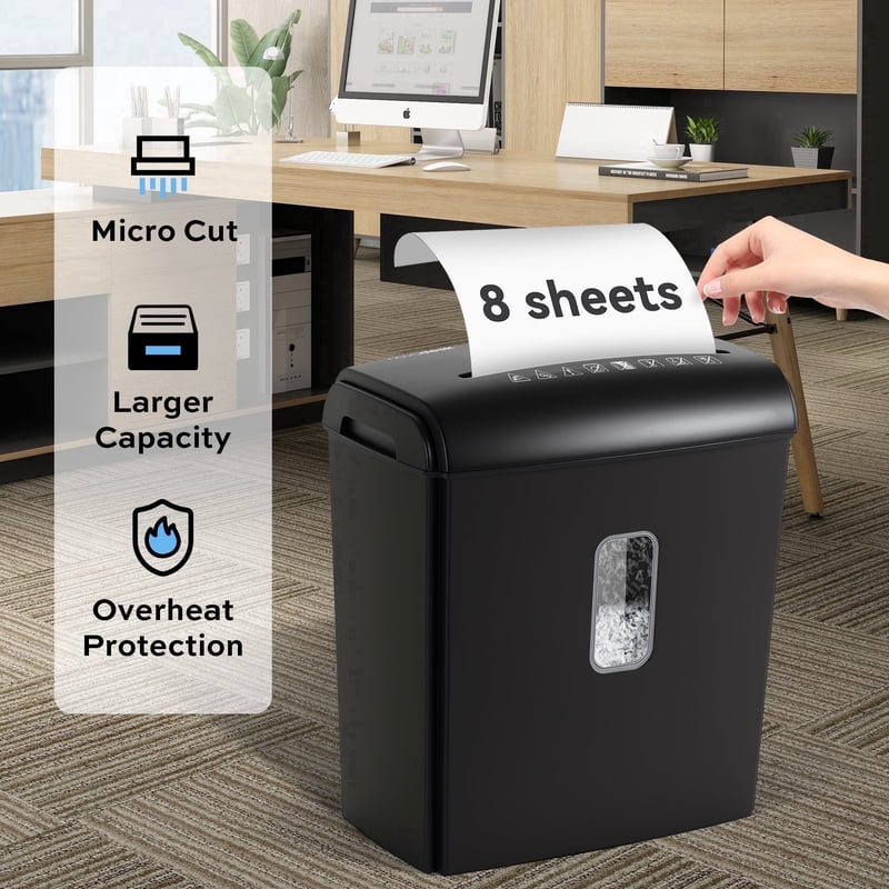 High-Security Micro-Cut Paper Shredder with Credit Card and Staple Shredding for Home Office