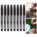 8 Black Waterproof Permanent Markers Fine Point Non Toxic Water-Resistant