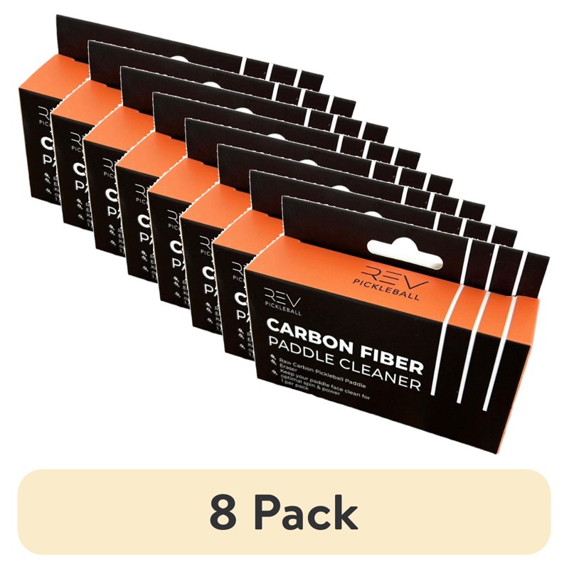 8 Pack: REV Raw Carbon Fiber Pickleball Paddle Eraser/Cleaner