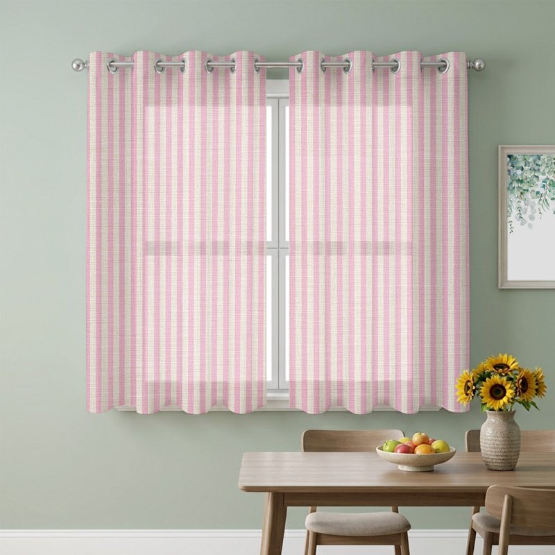 Sheer Curtains with Grommet Top - Light Filtering Linen Style Window Drapes