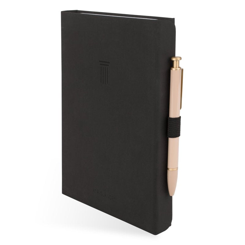 Undated Small Planner 5.5 x 8.5 Inch with Stickers & Pocket - Black