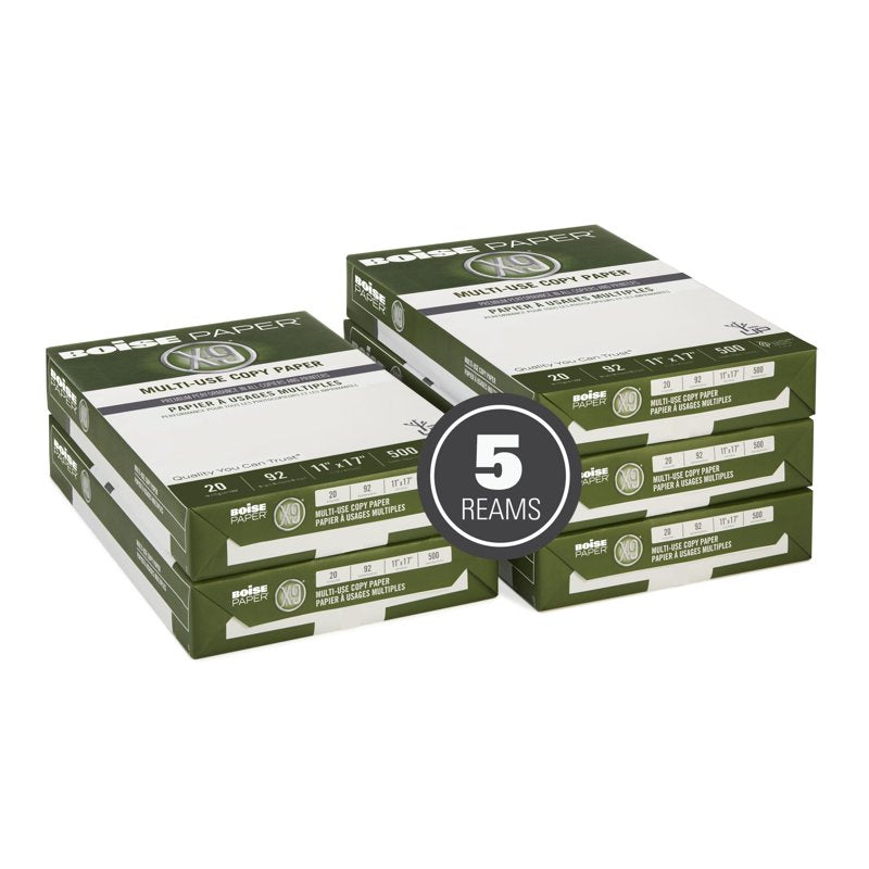 Boise X-9 Copy Paper 11x17 White 92 Brightness 2500 Sheets - Office Printing