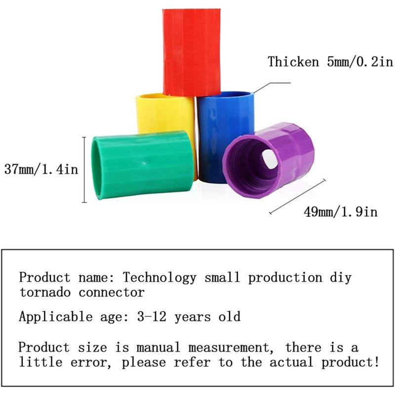 Plastic Vortex Bottle Connectors Set for Science & Educational Experiments - 5 Pieces