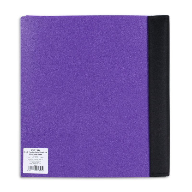 Premium Spiral Notebook 8.5x11 Inches - 5 Subject Durable Office Journal