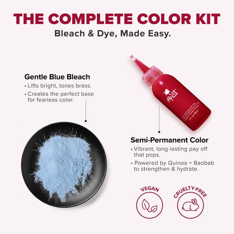 Semi-Permanent Hair Dye Kit with Bleach - Multiple Colors for Bold Hair Looks