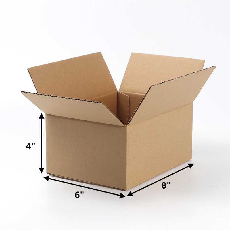 25 Pack 8x6x4 Brown Corrugated Shipping Boxes for Small Business Packaging