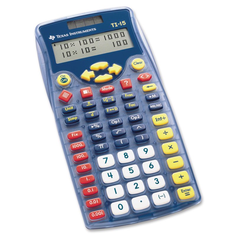Elementary Calculator for Students with Fraction and Percent Functions - Blue