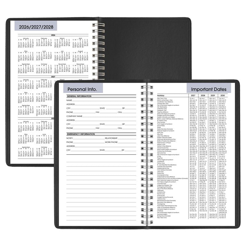 2027 Weekly Appointment Book Planner Small Black 5x8