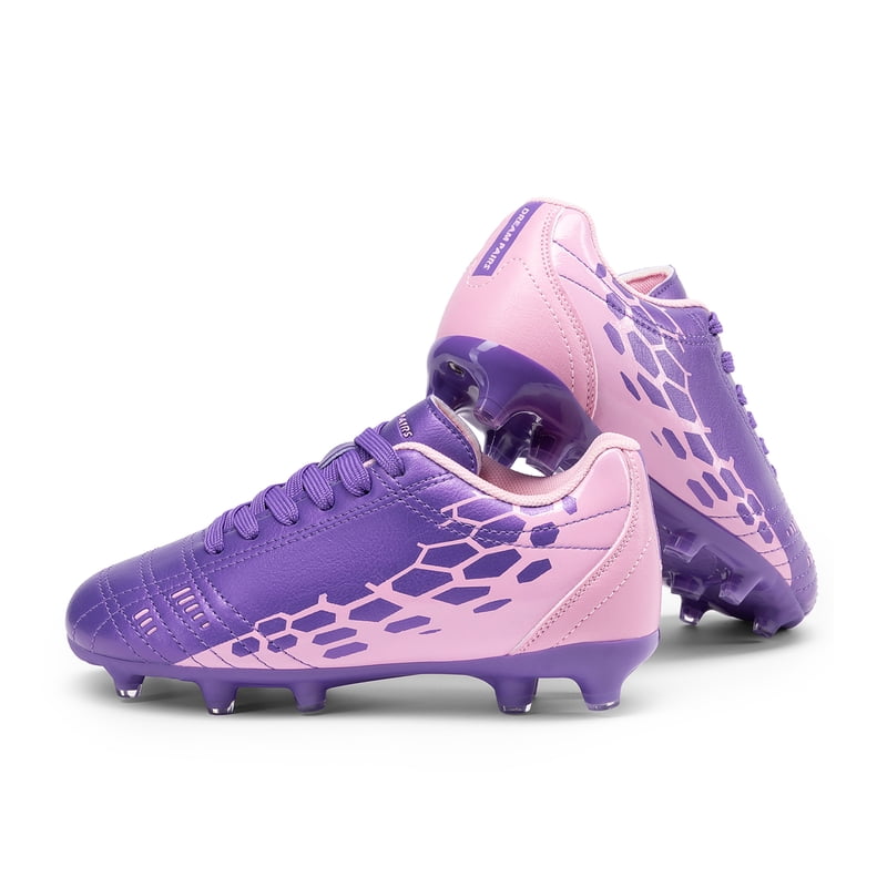 Dream Pairs Kids Soccer Cleats Shoes Purple/Pink – Little & Big Kid Football Boots