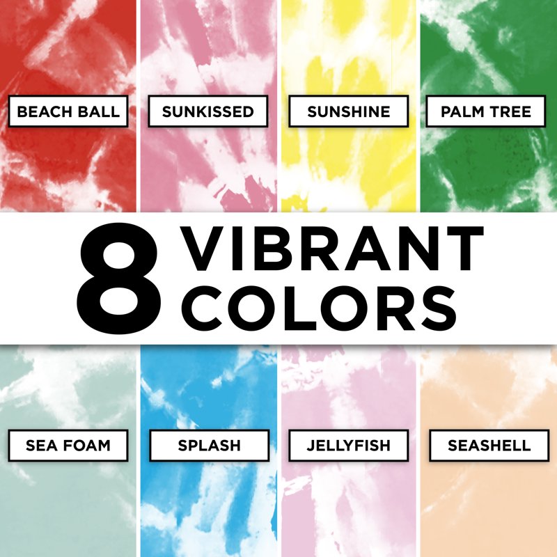 Tie-Dye Kit with 8 Vibrant Colors for Fabric DIY Projects - Summer Splash