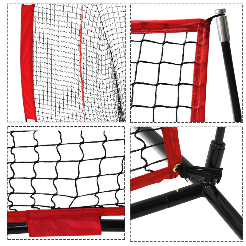 7 Ft Baseball Softball Practice Net with Carry Bag & Metal Frame for Hitting Pitching & Fielding Training