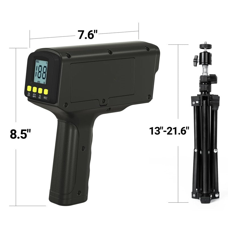 Baseball Radar Gun with LED & LCD Display, Adjustable Tripod, Speed Sensors