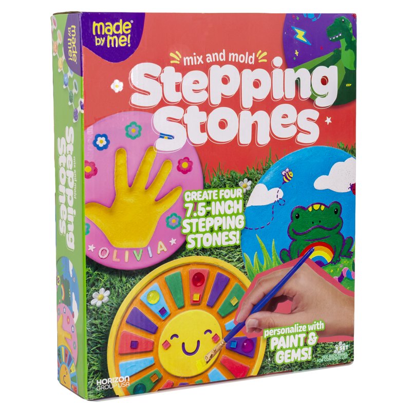 DIY Garden Stepping Stones Craft Kit - 4 Pack, Customize & Decorate