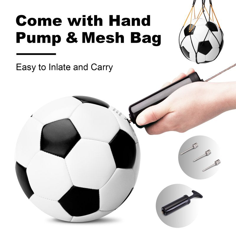 PlayZap Soccer Ball Size 3 4 5 with Pump - Single or 2 Pack, Official Size & Weight, Indoor Outdoor