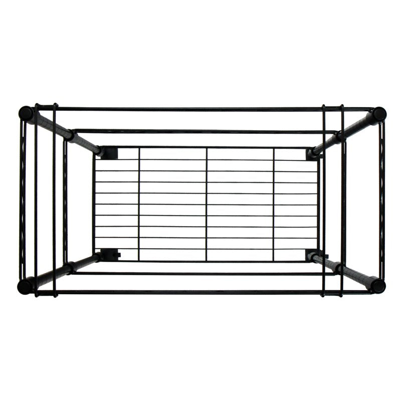 Portable 2-Tier Metal Rolling File Cart - Black Office Storage Organizer